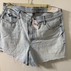 American Eagle AE Strigid Super High-Waisted Relaxed Denim Short size 14